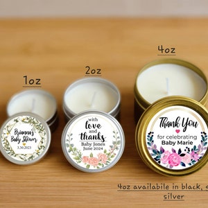 Girl Baby Shower Candle Favors - FULLY ASSEMBLED - Natural Soy - Custom Candle Favor, Girl Shower Ideas, Personalized Girl Baby Shower Favor