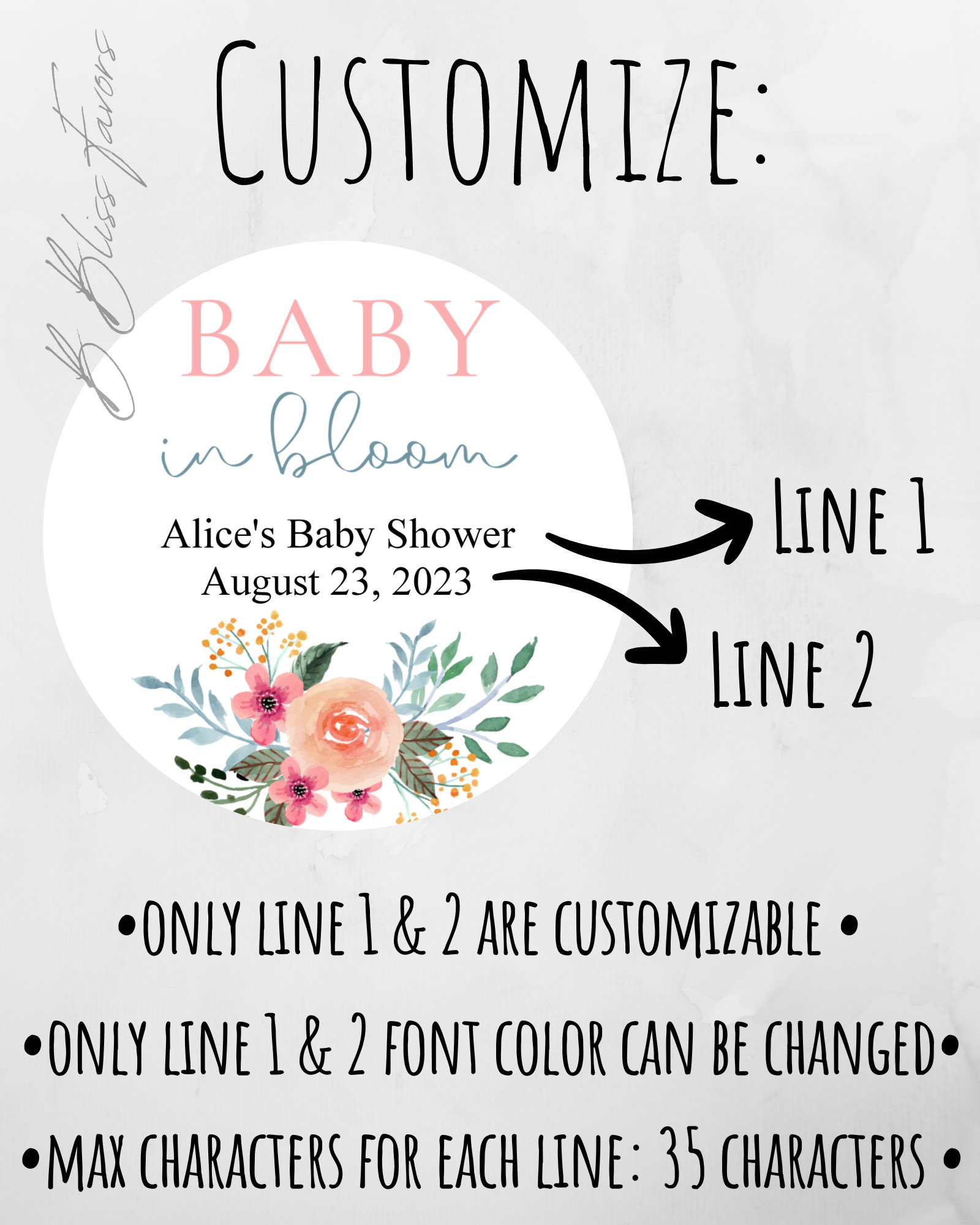 Baby in Bloom Candle Favors - FULLY ASSEMBLED - Custom Floral Shower ...