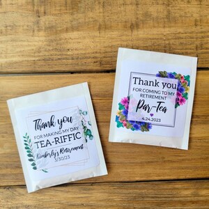 Personalized Tea Bag Favors w/ Custom Label - Retirement Tea Favors, Retirement Favors, Retirement Party Favors, Retirement Party Tea Favors