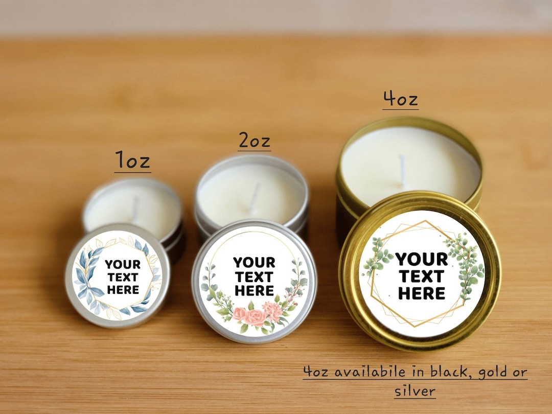 Custom Candle Favors Mini Party Candles, Bridal Shower Candles, Logo