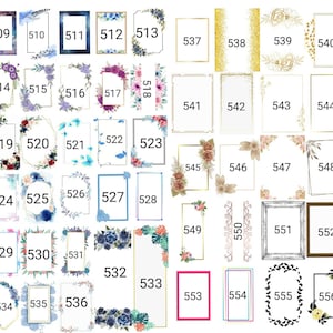 May include: A set of 56 digital frames with various floral, geometric, and abstract designs. The frames are numbered from 509 to 556.
