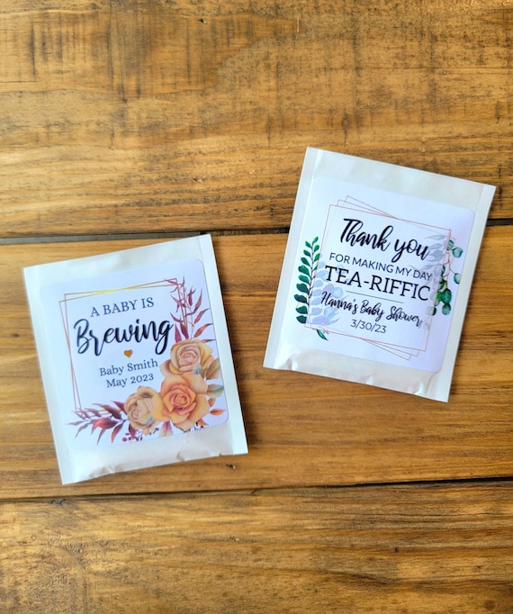 Personalized Tea Bag Favors W/ Custom Label Gender Neutral Etsy