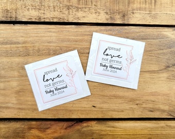 Baby Shower Hand Wipe Favor - Custom Wet Wipes, Wet Wipes Wedding, Baby Shower Moist Towelettes Wet Naps, Baby Shower Favors, Lemon Scented