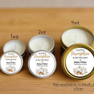 Little Pumpkin Baby Shower Candle Favors - FULLY ASSEMBLED - Custom Fall Baby Shower Candles, Pumpkin Baby Shower Favor, Pumpkin Theme Favor