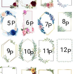 May include: A set of 16 floral frames with gold accents. The frames are numbered 1 through 16. The frames are perfect for adding a touch of elegance to your photos or artwork.