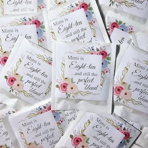 Adult Birthday Tea Favors - Custom Birthday Tea Bags, 70th 80th 90th Tea-riffic Birthday Favor, Perfect Blend Party Favors, Birthday Par-Tea