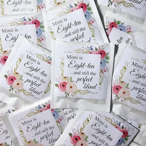 Adult Birthday Tea Favors - Custom Birthday Tea Bags, 70th 80th 90th Tea-riffic Birthday Favor, Perfect Blend Party Favors, Birthday Par-Tea