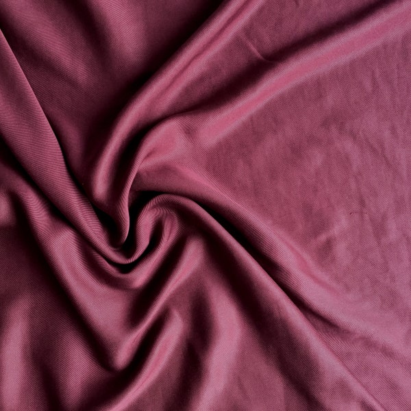 Tencel Twill - Wine - Lyocell Fabric Sold by 1/2 meter, Sustainable Fabric for Garments (tops, dresses, pants)