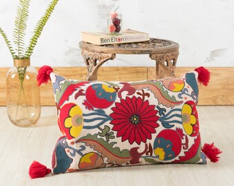 Details about / Suzani Embroidered Multi Pcs Pillow Cases Cushion Cover Suzani Home Dorm Decor