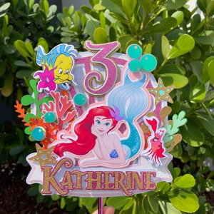 Personalized Mermaid Cake Topper | Mermaid Party Decor | Mermaid Centerpieces