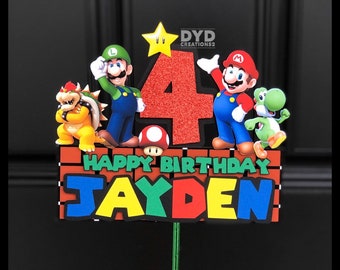 Personalized Mario Brothers Cake Topper