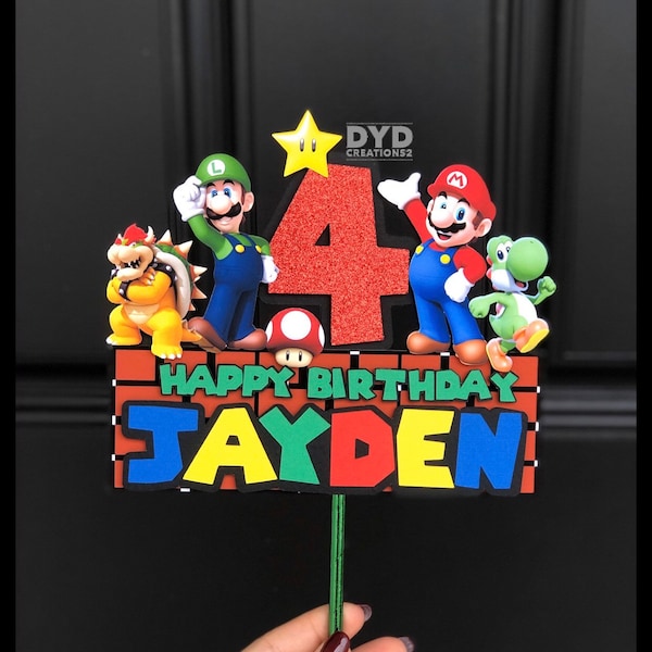 Personalized Mario Brothers Cake Topper