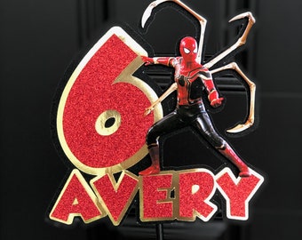 Personalized Spiderman Cake Topper | Spider Man Centerpieces | Spider Man Party Decor