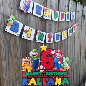 Personalized Mario Brothers Happy Birthday Banner | Mario and Luigi Banner | Mario Brothers Banner