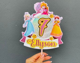 Personalized Mario Princess Cake Topper | Princess Peach Cake Topper | Mario Princesses Cake Topper