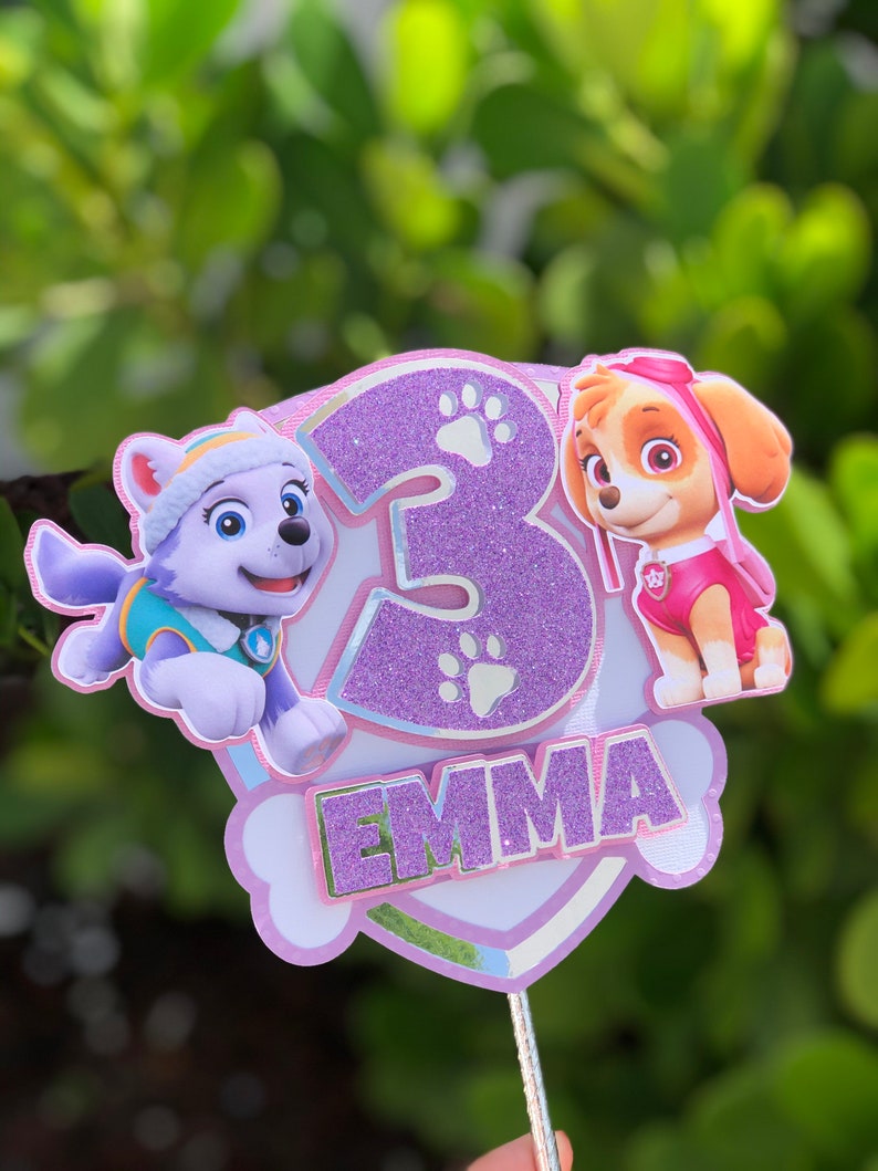 Download Paw Patrol Cake Decor Paw Patrol Sky And Everest Cake Topper Personalized Paw Patrol Cake Topper Centerpieces Paper Party Supplies Scottironworks Com
