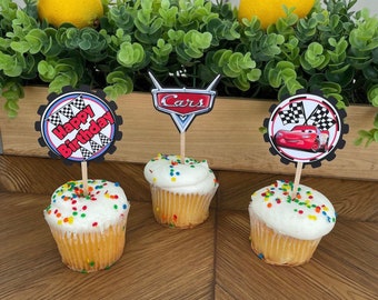 Personalized Cars Cupcake Toppers | Cars Party Decor