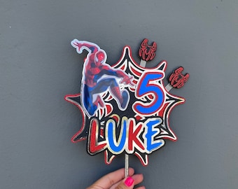 Personalized Spiderman Cake Topper | Spider Man Centerpieces | Spider Man Party Decor