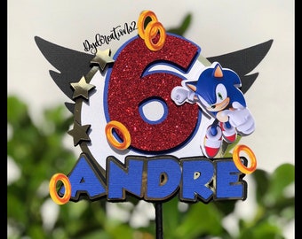 Personalized Sonic Cake Topper | Sonic cupcake toppers | Sonic Centerpieces