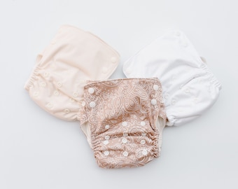 One Size Bundle | Set of 3 | All in One Cloth Diaper | Snap in AIO | The Simple Mami
