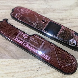 Swiss pocket knife, 91mm, VICTOR INOX handle-scales,edcSAK, red motherboard inserts, backlit in the dark, carbon base scales for Cybertool