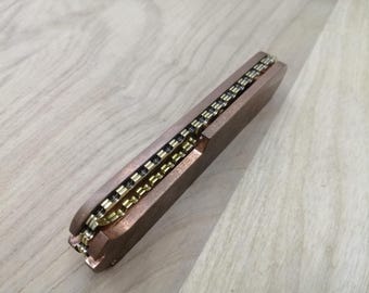 Giloszowane mosiężne wkładki do noża szwajcarskiego Victor Inox 91 mm, model EDC, ręcznie wykonany, niestandardowy nóż kieszonkowy SAK, nóż składany SAK 1 mm