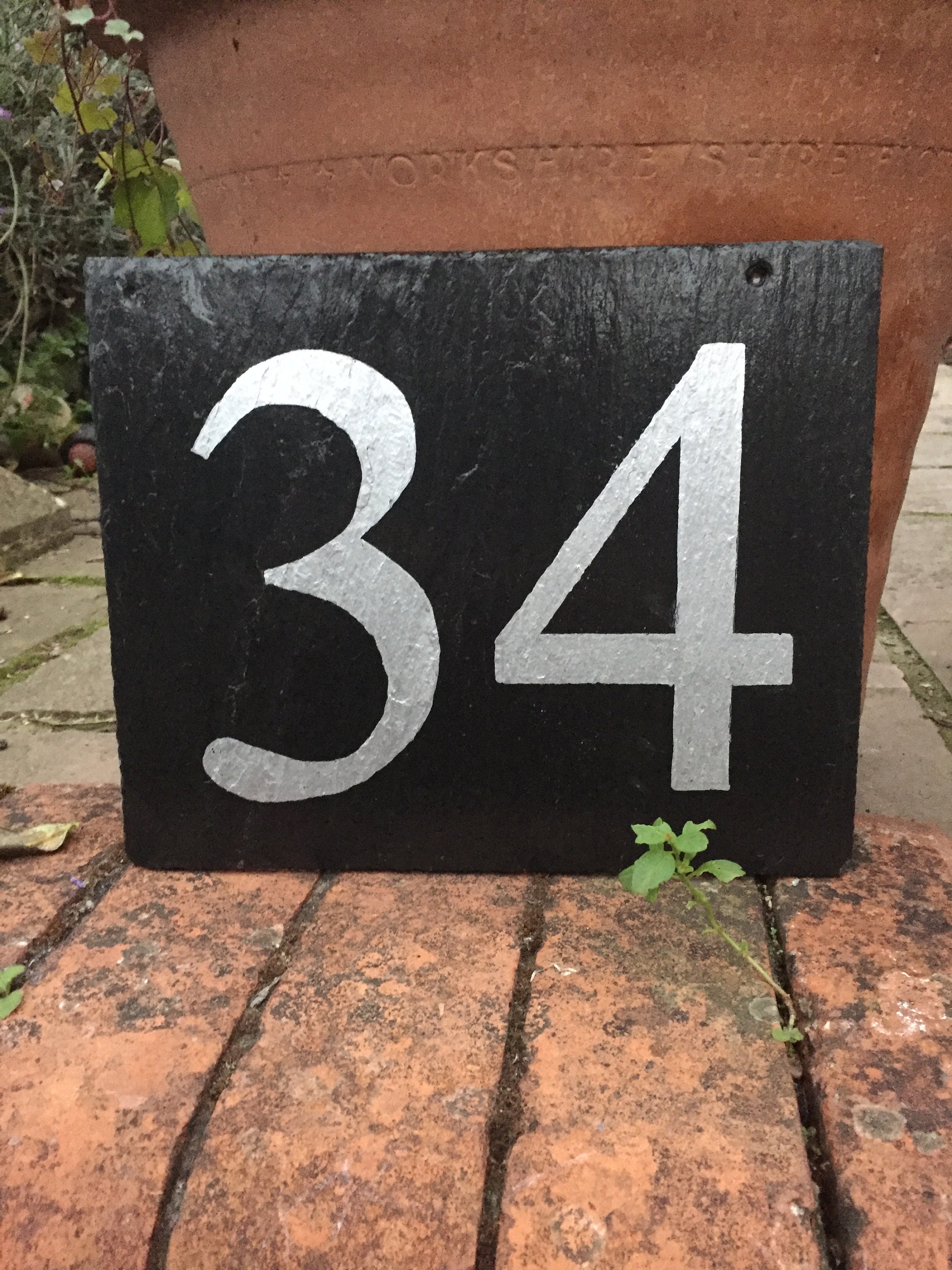 Slate House Number Door Sign Plaque 10 x 10 cm Etsy