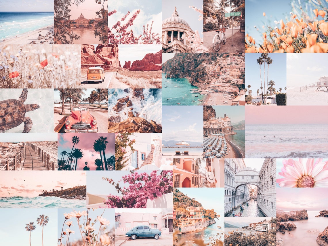 Wall Collage Kit Collage Kit Pink Tezza Collage Kit Etsy