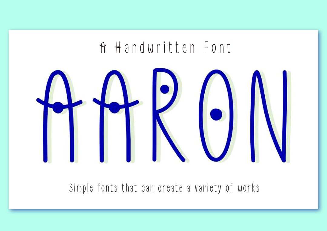 AARON FONT, Handwritten Font, Cute Font, Crafting Fonts, Digital Font ...