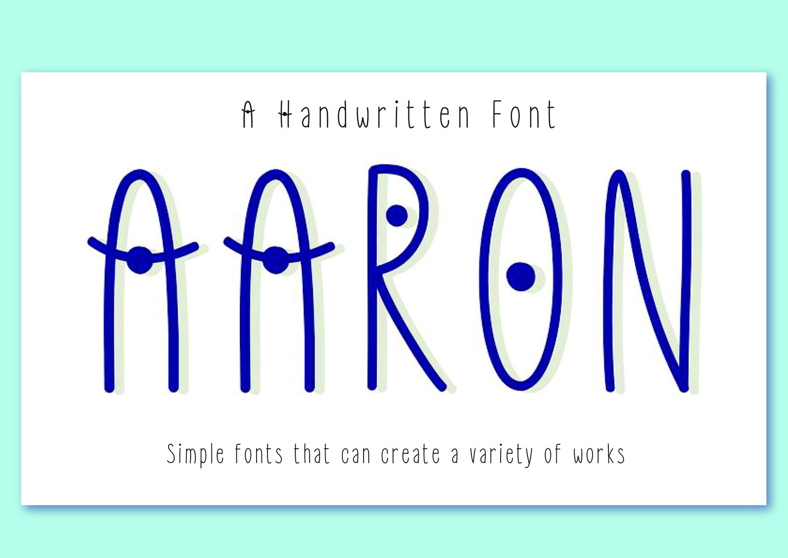 AARON FONT, Handwritten Font, Cute Font, Crafting Fonts, Digital Font Download - Etsy