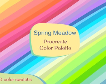 Color Palette “ Spring Meadow”, Color Palette/Procreate Tool/Colour for Graphic Design/color swatches/digital color/colorful/design/floral