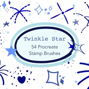 Twinkle Star - pędzle do stempli Procreate, śliczne, słodkie, sztuka cyfrowa, pobieranie cyfrowe, ilustrowane, dekorowanie IG, projektowanie, kartki okolicznościowe