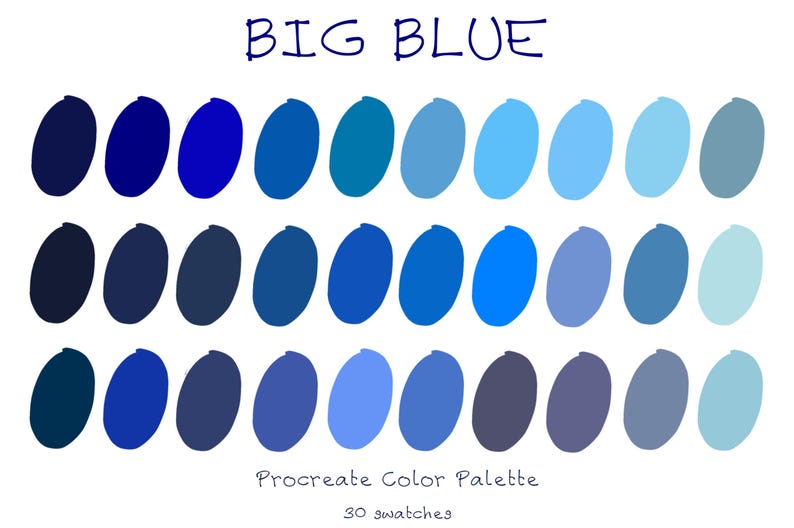 BIG BLUE > Color Palette / Procreate Tool / Colour for Graphic Design ...