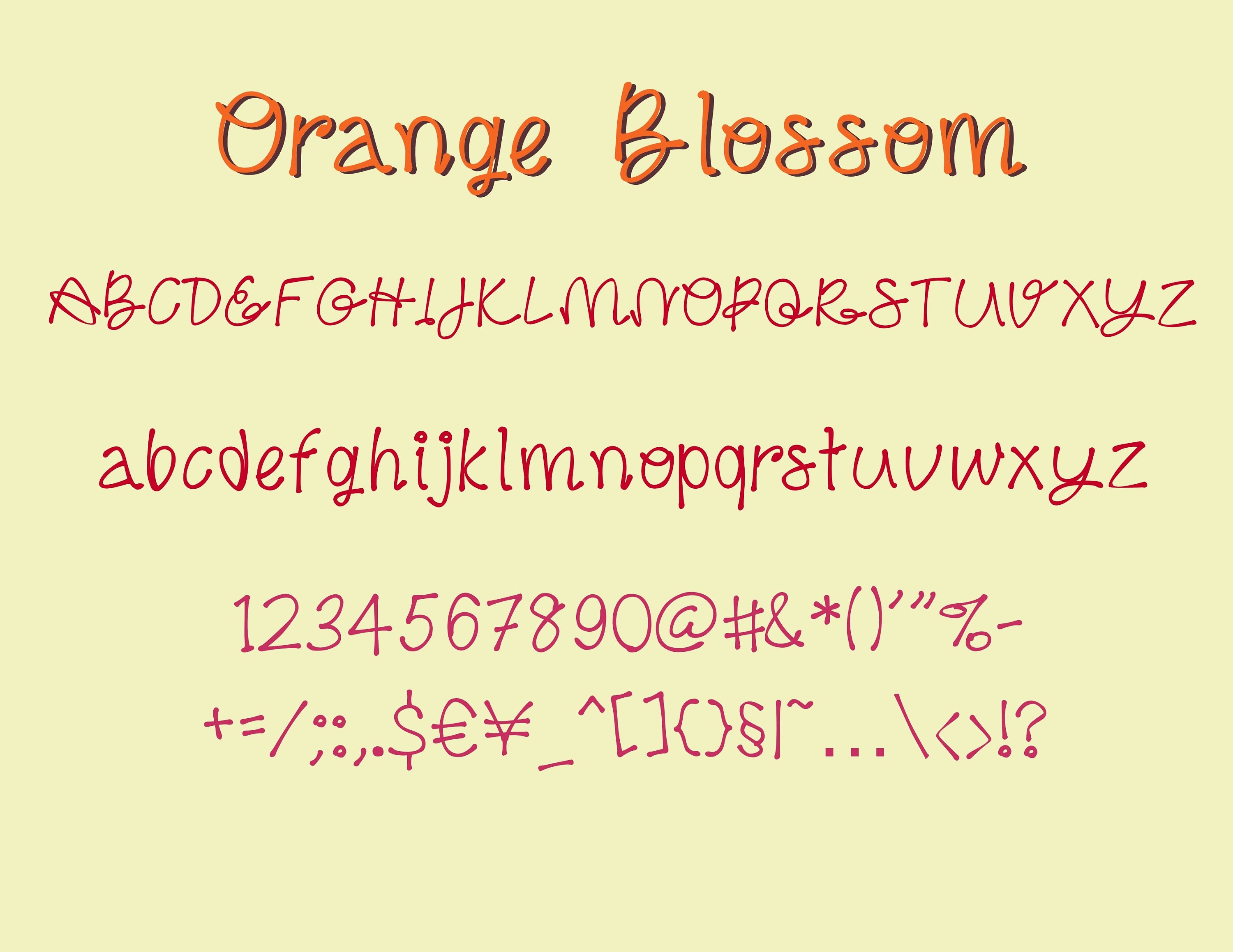 ORANGE BLOSSOM FONT Handwritten Font Cute Font Crafting Etsy