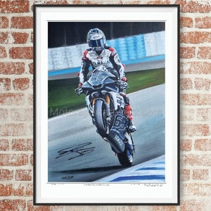 Jonathan Rea, A New Chapter, limited edition print, with reproduced autograph. By Jeff Rush