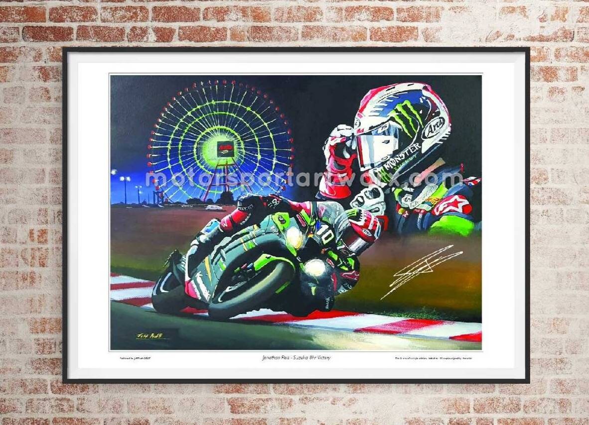 Jonathan Rea Suzuka 8hr limited edition print by Jeff Rush