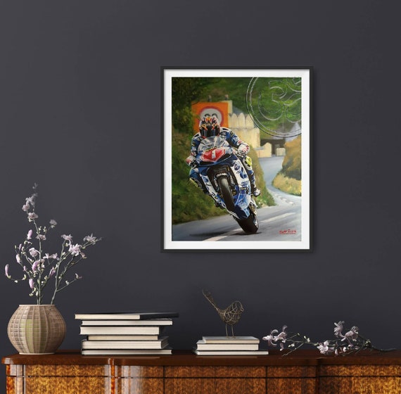 David Jefferies Limited Edition Art Print by Jeff Rush Motorcycle