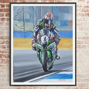 Jonathan Rea 5 time World Superbike Champion Limited edition art print by Jeff Rush Motorcycle racing poster Road racing poster WSB poster