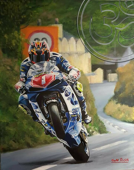 David Jefferies Limited Edition Art Print by Jeff Rush Motorcycle