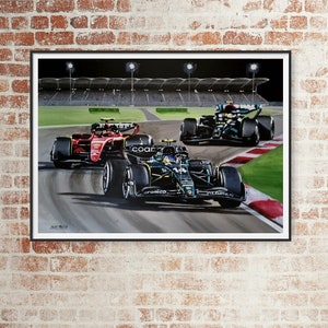 Fernando Alonso with reproduced autograph limited edition print