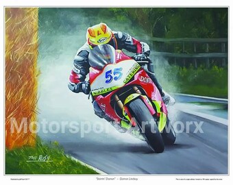 Darran Lindsay Limited Edition Art Print by Jeff Rush Motorcycle