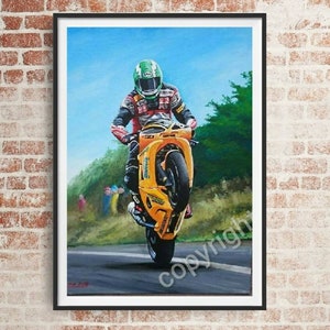 Richard Britton limited edition art print by Jeff Rush motorcycle poster road racing poster gifts for bikers motorbike art motorcycle print