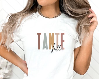 Gepersonaliseerd T-shirt voor tante, T-shirt met naam voor de coole tante, cadeau voor tante, cadeau voor zwangerschapsaankondiging, verjaardagscadeau