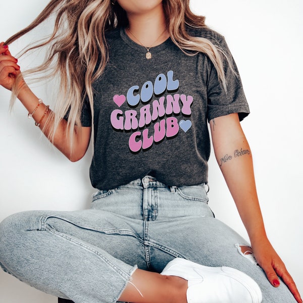 Cool Granny Club, T-Shirt für Oma, Geschenk für die Großmutter, Geschenk zu Muttertag, bald Oma, Schwangerschaftsankündigung, Damenshirt