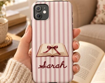 Personalized Book Lover Phone Case  | Gift for Readers | Custom Name Case iPhone Samsung Bookworm