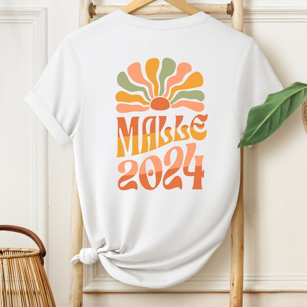 T-Shirt Malle 2024, Mallorca Urlaub, Gruppen Shirts, JGA 24, Girls-Trip, Mädelsausflug, Party Shirts Damen, Personalisierbar!
