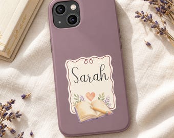 Personalized Booklover iPhone Case, Custom Name Book Lover Gift