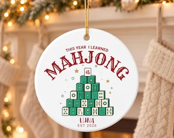 Personalized Mahjong Ornament Gift for christmas or birthday