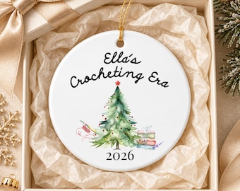 Personalized Crocheting Christmas Ornament, In My crocheting Era, Custom Name & Year, Gift for crocheter