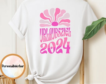 T-Shirt personalisierbar Urlaub 2024, Mallorca Urlaub, Gruppen Shirts, JGA 24, Girls-Trip, Mädelsausflug, Party Shirts Damen